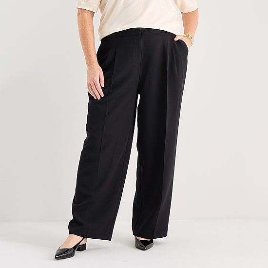 Liz Claiborne Charlotte Womens Plus Wide Leg Trouser