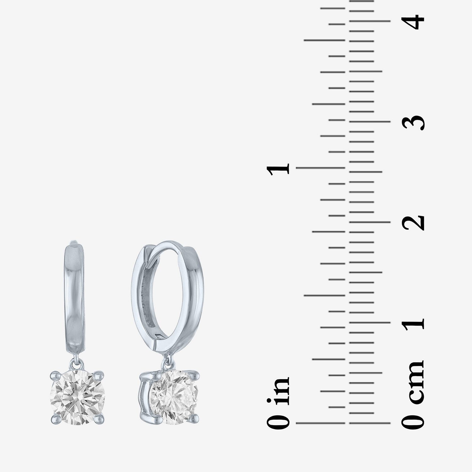G-H / Si2-I1 Womens 1 CT. T.W. Lab Grown White Diamond 10K Gold 16.9mm Round Hoop Earrings