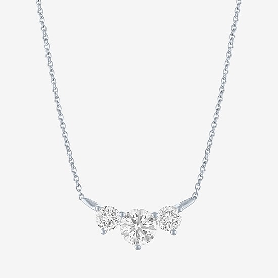 (Si2-I1/G-H) Womens 1 CT. T.W. Lab Grown White Diamond 10K Gold 18 Inch Pendant Necklace