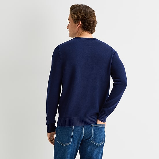 St. John's Bay Americana Mens Crew Neck Long Sleeve Pullover Sweater