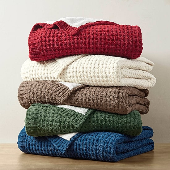 Madison Park Eden Waffle Knit Chenille Throw