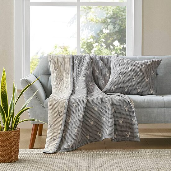 Woolrich Keystone Jacquard Reversible 2 Piece Throw & Pillow Set