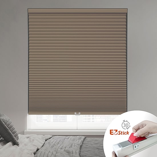 Eco Estates Ez Stick No Tool 1.5" Cut-To-Width Cordless 100% Blackout Cellular Shade
