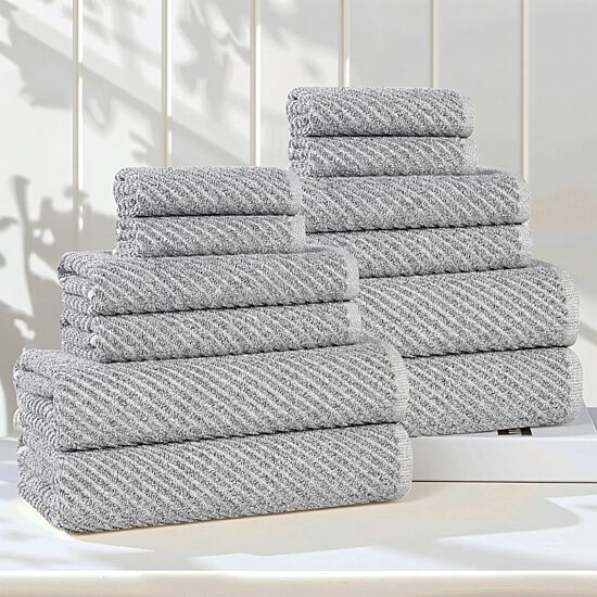 SUPERIOR® Amlia Collection 12-pc. Quick Dry Solid Bath Towel Set