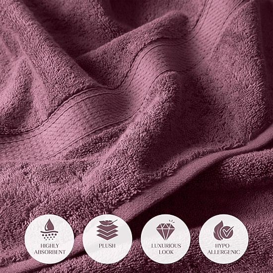 SUPERIOR® Madeline Collection | Plush Egyptian Cotton 6-pc. Quick Dry Solid Bath Towel Set