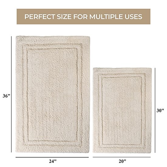 SUPERIOR® Solid Cotton 2-Pc Bath Rug