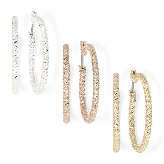 Mixit Womens Hypoallergenic 3 Pair Earring Set