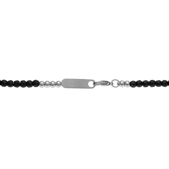 Mens Black Hematite Stainless Steel Wrap Bracelet