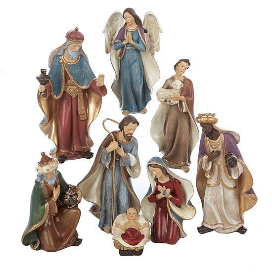 Kurt Adler 6.25-Inch Resin Nativity Set of 8 Pieces