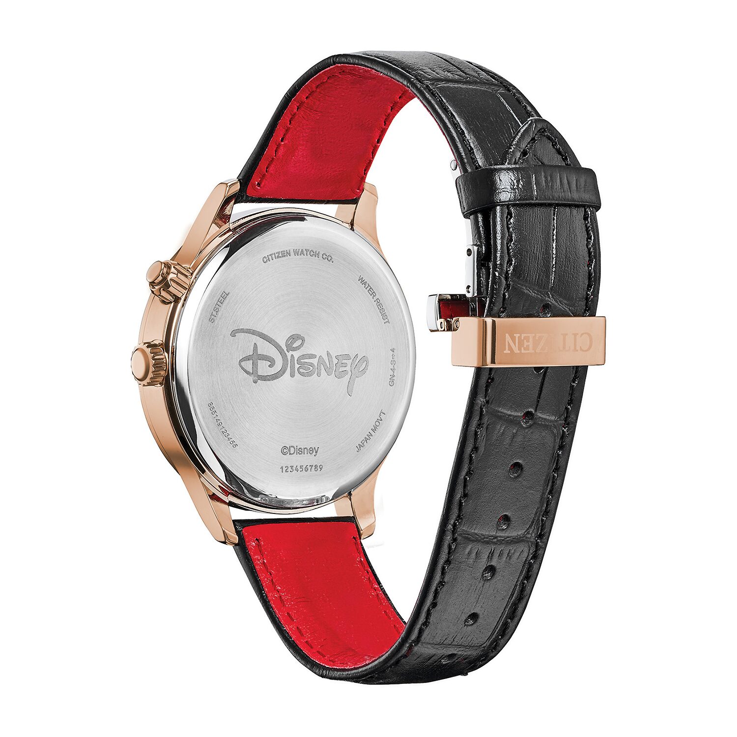 Citizen Mickey Mouse Mens Black Leather Strap Watch Ap1053-15w