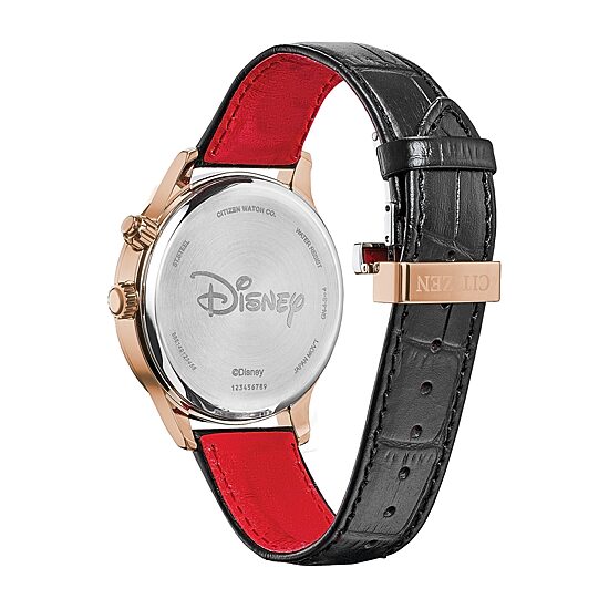 Citizen Mickey Mouse Mens Black Leather Strap Watch Ap1053-15w