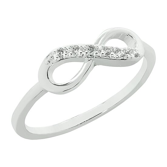 Sparkle Allure Womens 2MM White Cubic Zirconia Pure Silver Over Brass Hypoallergenic Band