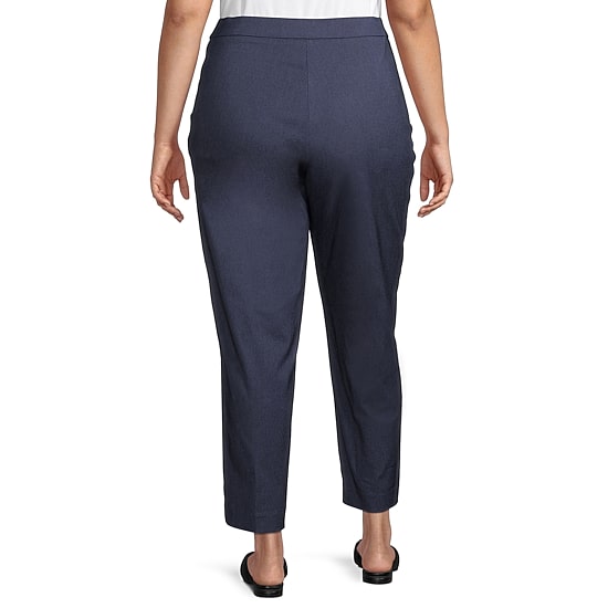Alfred Dunner Classics Womens Comfort Waistband Slim Mid Rise Pant