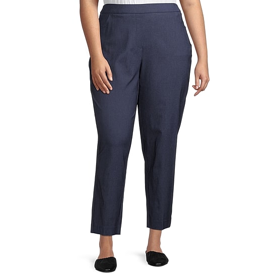 Alfred Dunner Classics Womens Comfort Waistband Slim Mid Rise Pant