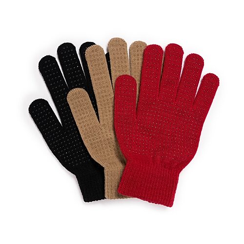 Muk Luks Womens 3 Pair Pack of Gloves, Red/Grey/Black, One Size - Lumberjack