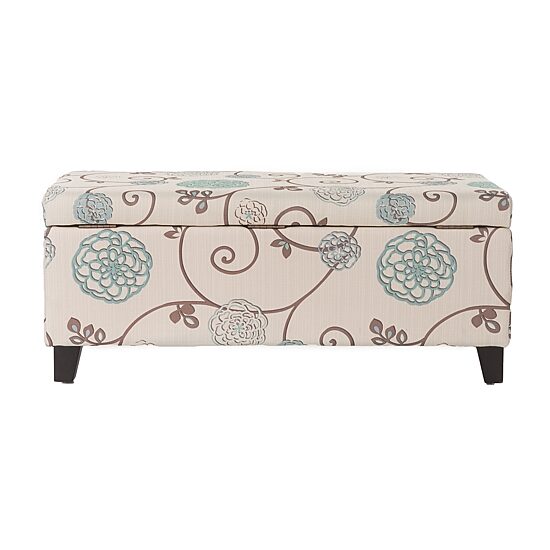 Breanna Tufted Upholstered Floral Ottoman