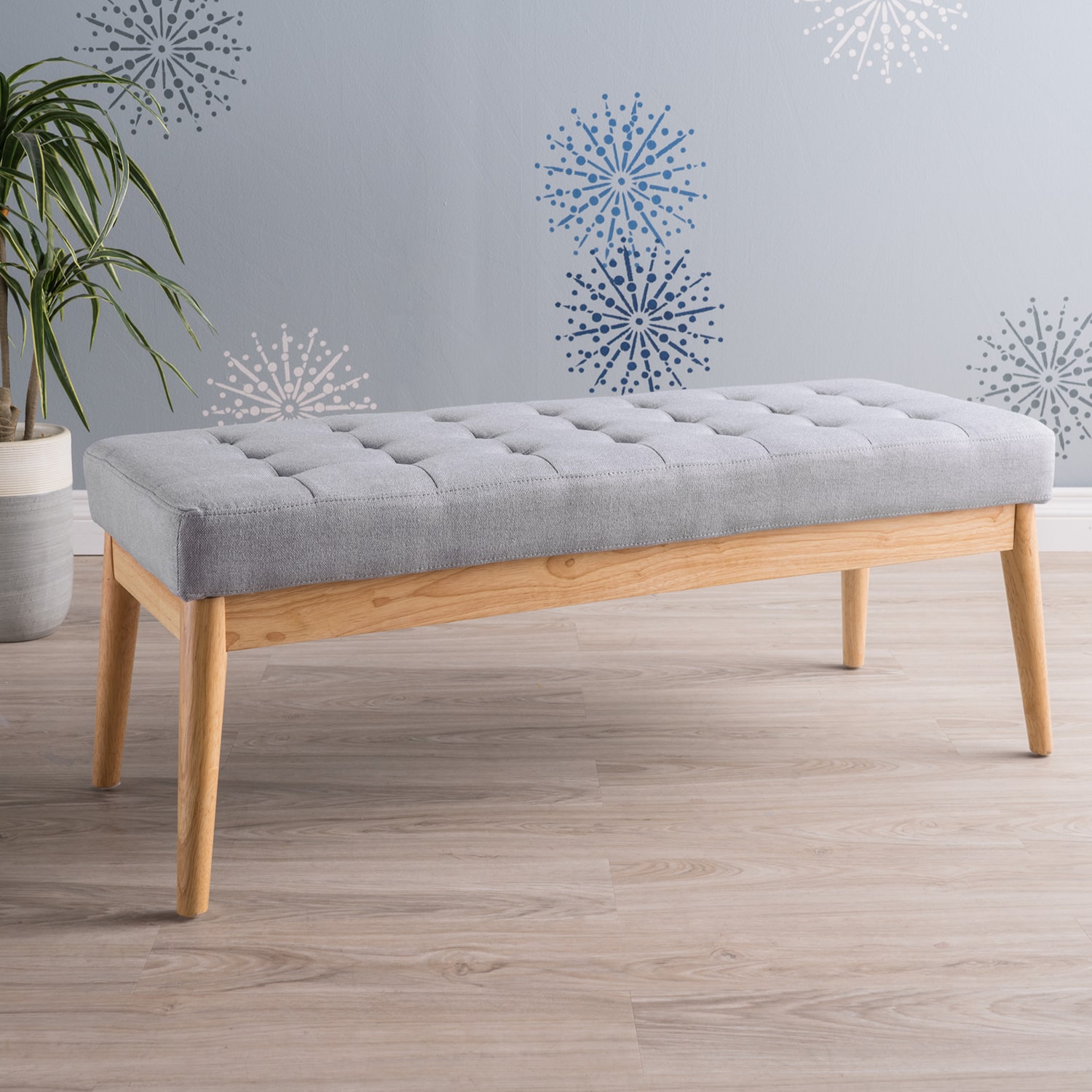 Saxon Upholstered Tufted Bench