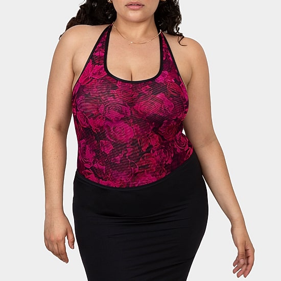 Curvy Couture Sheer Mesh Bodysuit- 1372