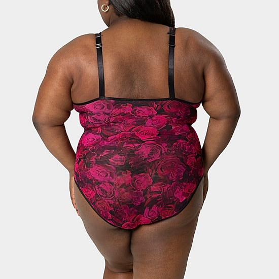 Curvy Couture Sheer Mesh Bodysuit- 1372