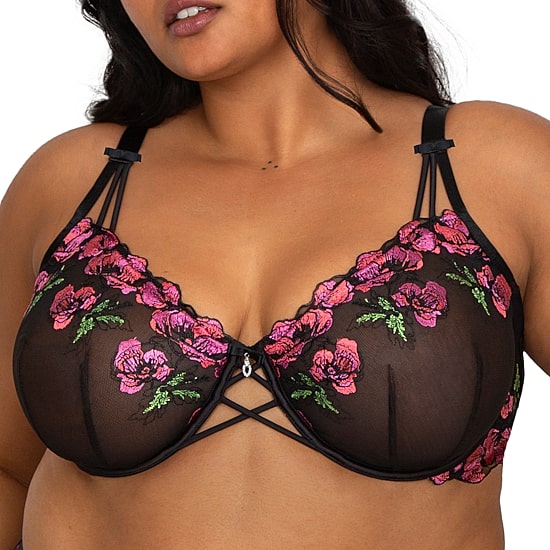 Curvy Couture Embroidery Unlined Balconette-1613