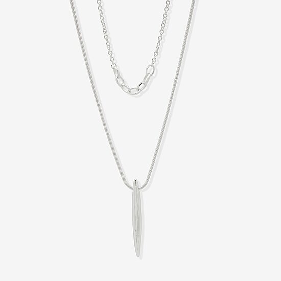 Worthington Silver Tone Womens 17 Inch Pendant Necklace