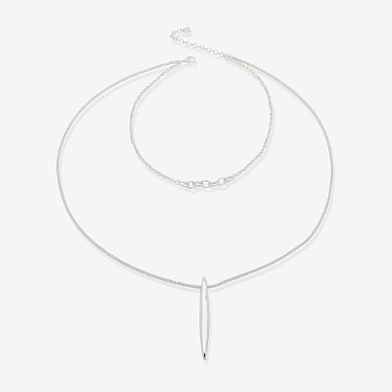 Worthington Silver Tone Womens 17 Inch Pendant Necklace
