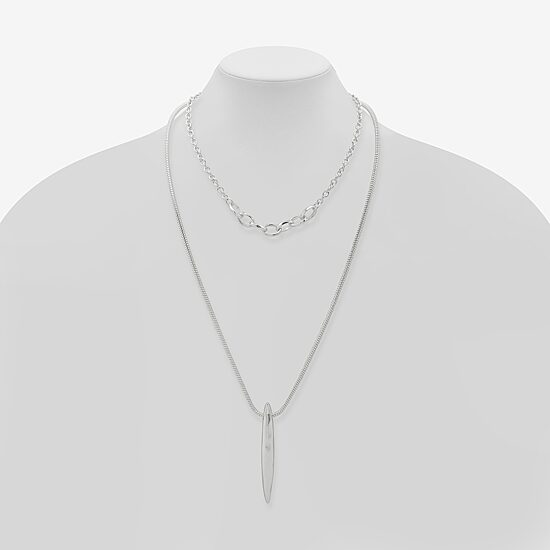 Worthington Silver Tone Womens 17 Inch Pendant Necklace