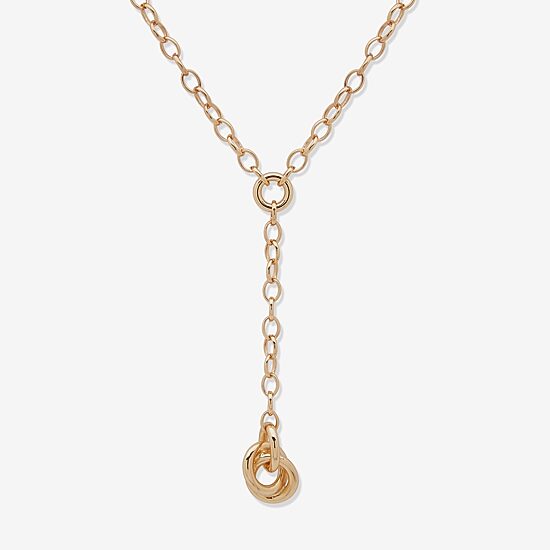 Worthington Gold Tone Womens 22 Inch Y Necklace