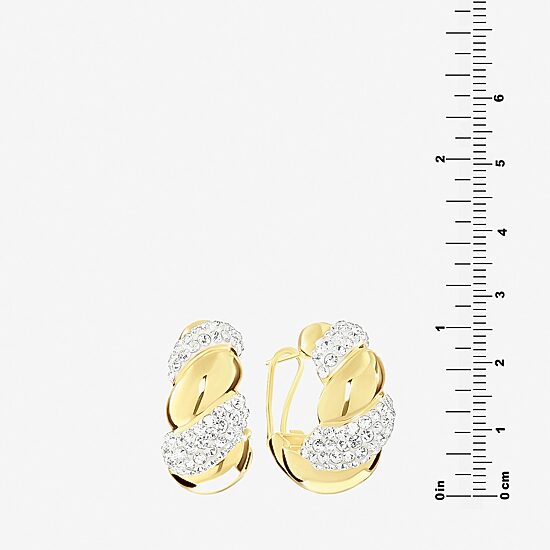 Sparkle Allure Womens Crystal 14K Gold Over Brass 25.6mm Hoop Earrings