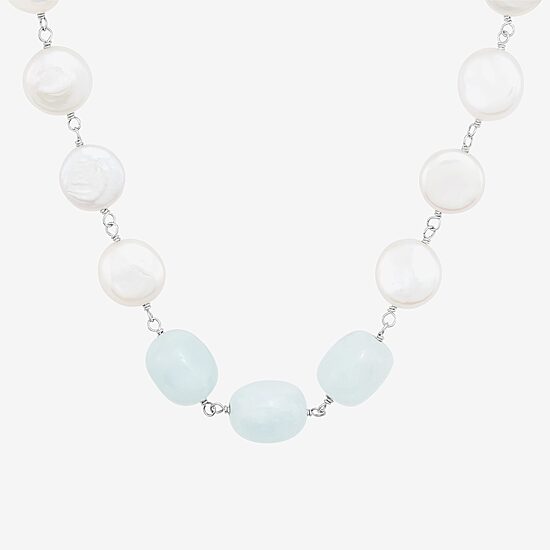Limited Quantities! Womens White Sterling Silver 36 Inch Strand Necklace