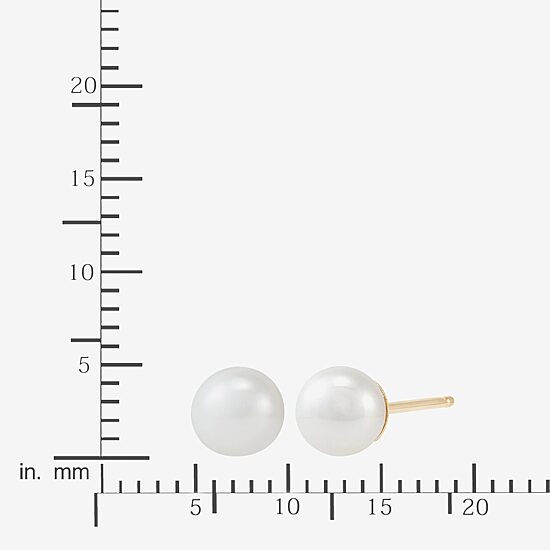 Certified Sofia™ Cultured Freshwater Pearl 5-5.5mm 10K Gold Stud Earrings