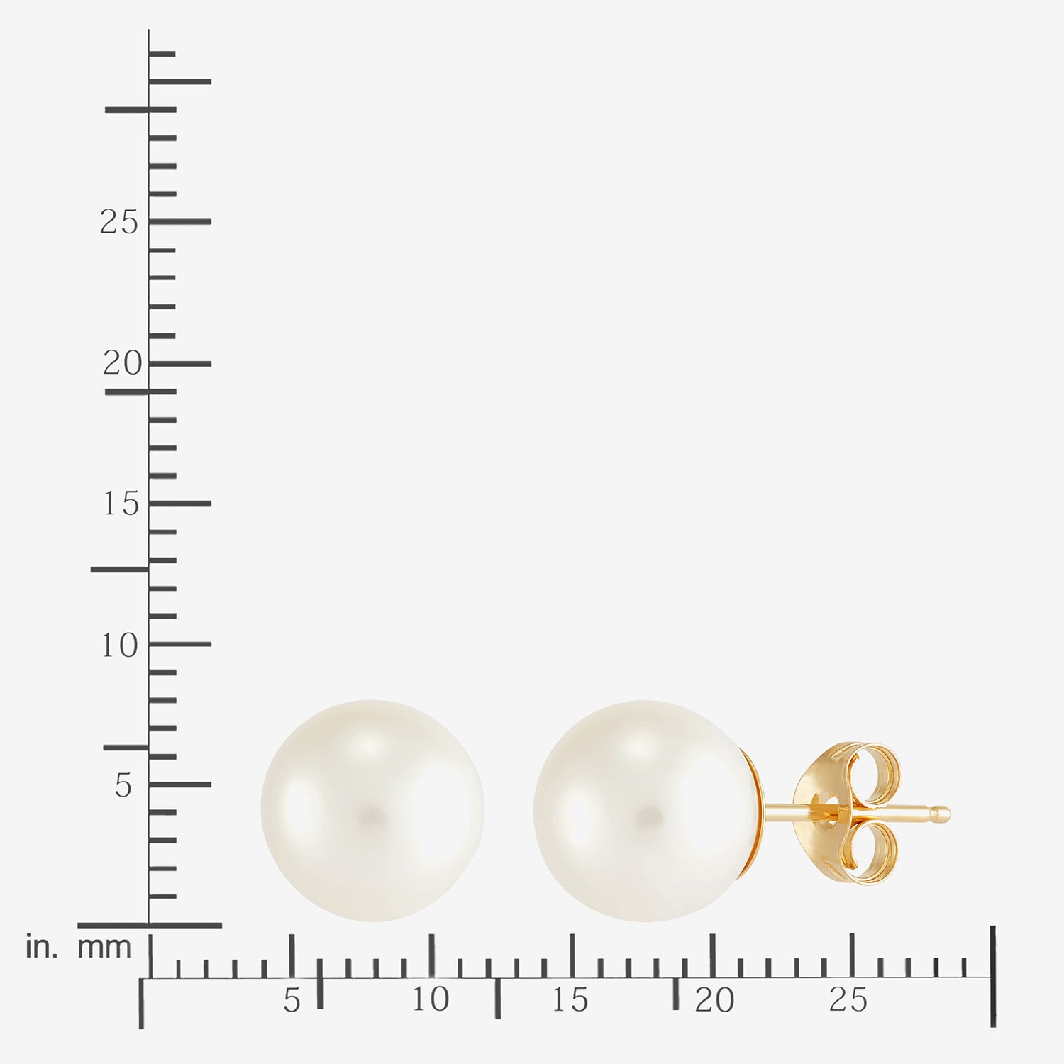 Certified Sofia™ 10K Gold 7-7.5mm Cultured Freshwater Pearl Stud Earrings