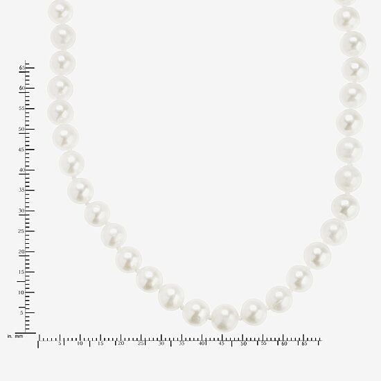 Womens White 10K Gold 18 Inch Strand Necklace