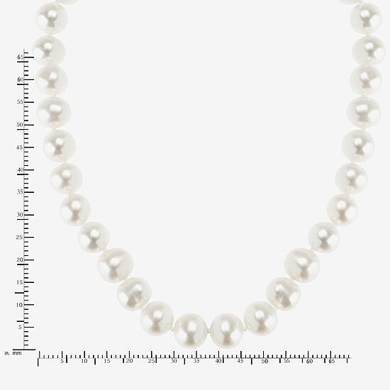 Womens White 10K Gold 18 Inch Strand Necklace