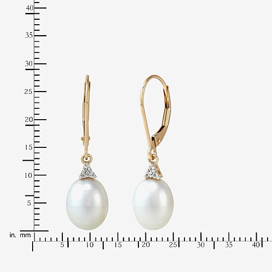Certified Sofia™ Cultured Freshwater Pearl 14K Yellow Gold Earrings