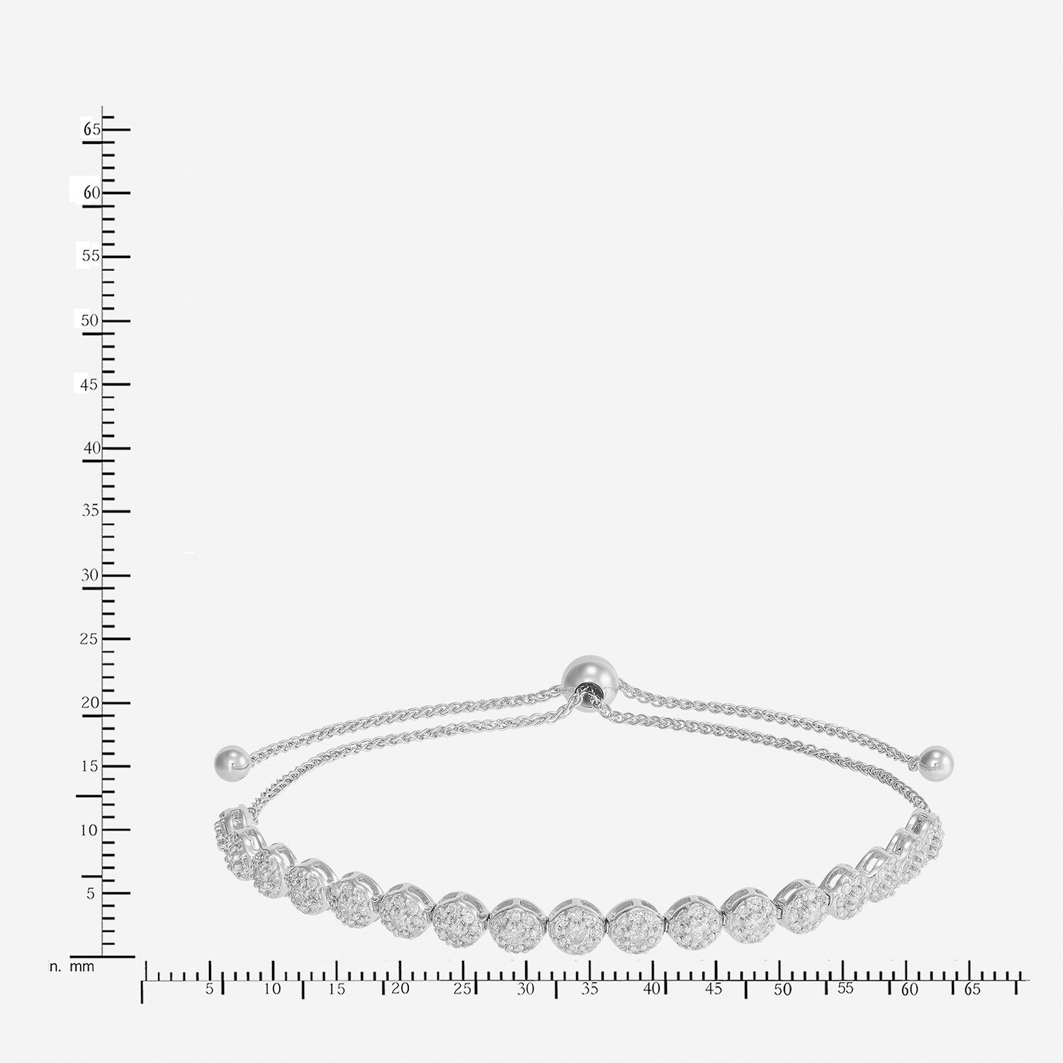 1 CT. T.W.  Diamond Bolo Bracelet in 10K White Gold