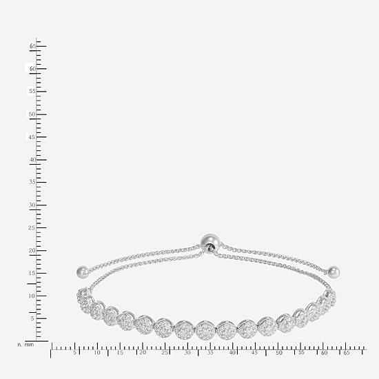 1 CT. T.W.  Diamond Bolo Bracelet in 10K White Gold