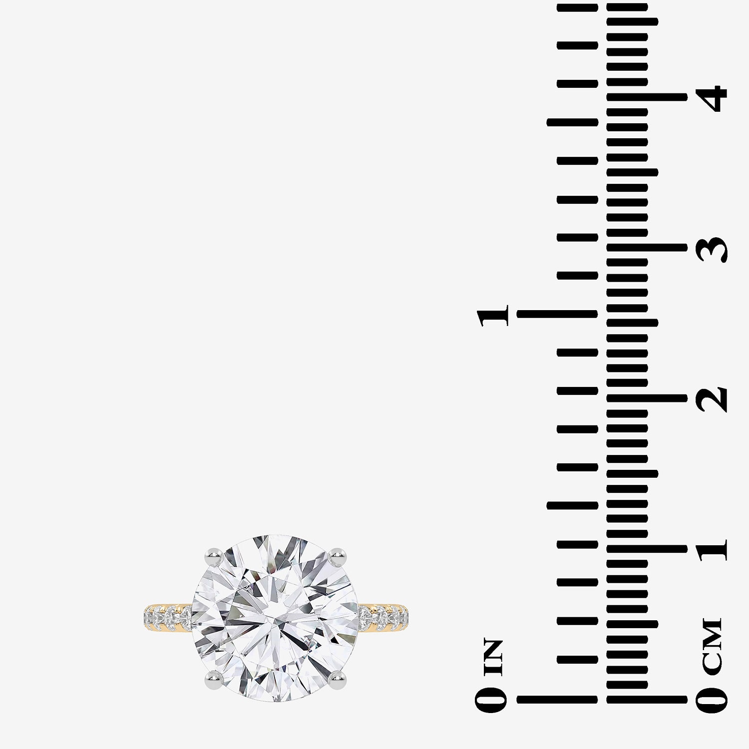 (G-H / Si1-Si2) Womens 5 1/2 CT. T.W. Lab Grown White Diamond 14K Gold Round Side Stone Engagement Ring