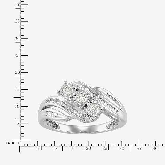 Love Lives Forever 1/2 CT.T.W. Round White Natural Diamond 10K Gold 3-Stone Ring