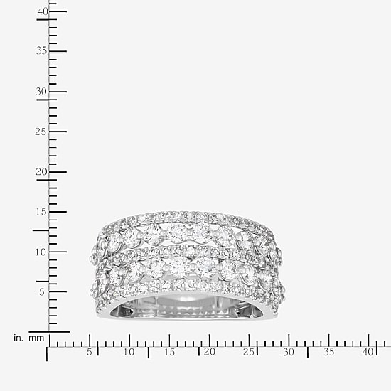 (H-I / Si1-Si2) Womens 5.5MM 2 CT. T.W. Lab Grown White Diamond 10K Gold Anniversary Band