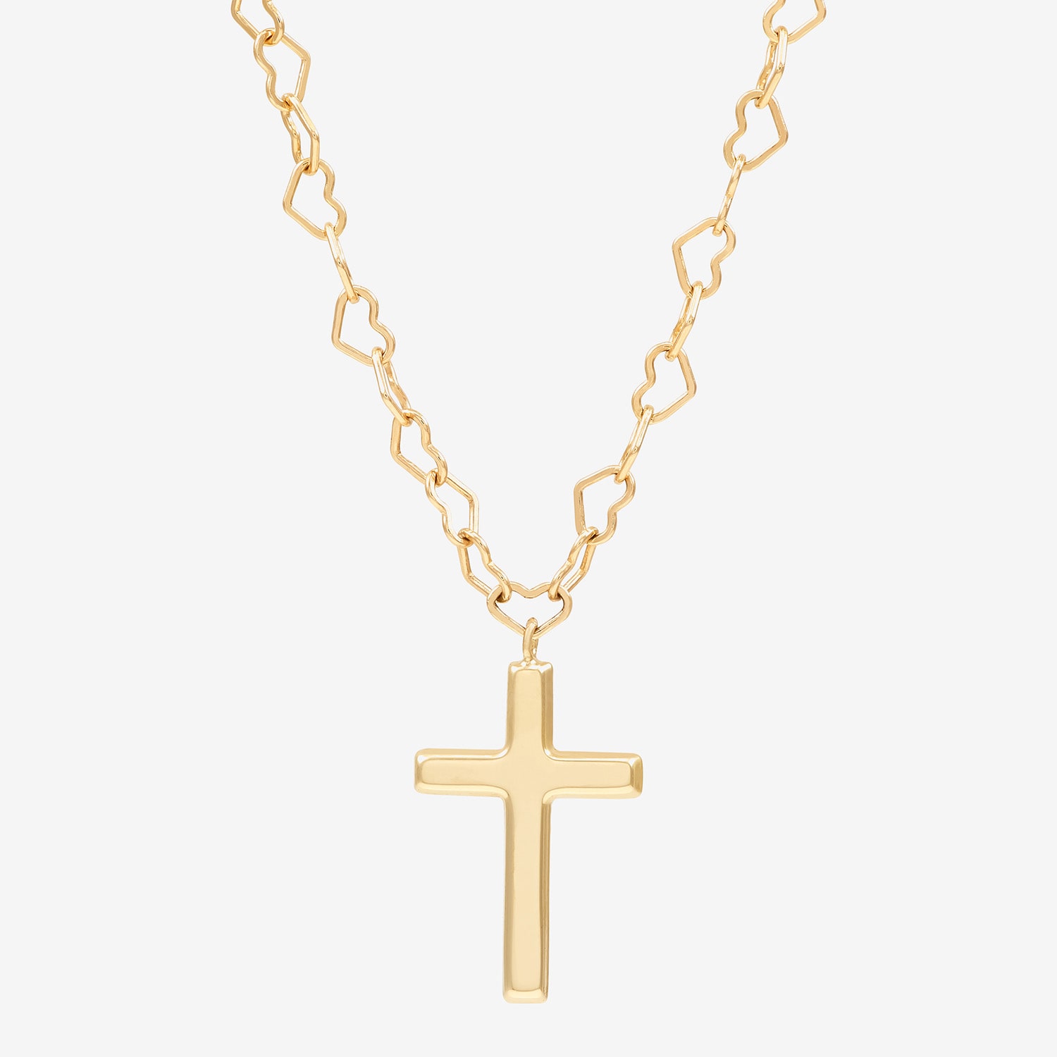 Womens 10K Gold Cross 18 Inch Pendant Necklace