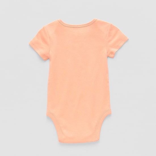 Okie Dokie Baby Girls Crew Neck Short Sleeve Rib Bodysuit