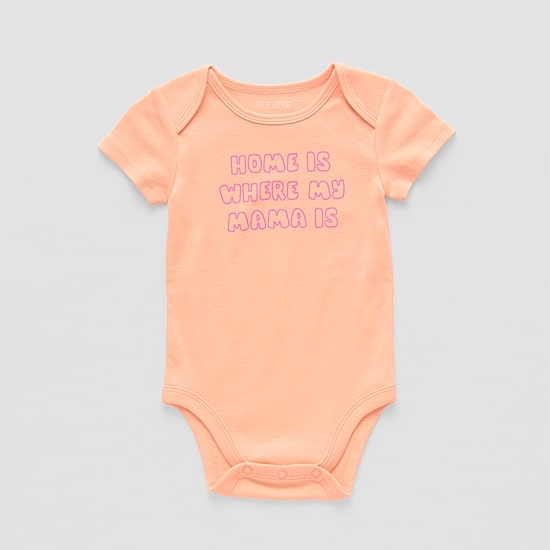 Okie Dokie Baby Girls Crew Neck Short Sleeve Rib Bodysuit