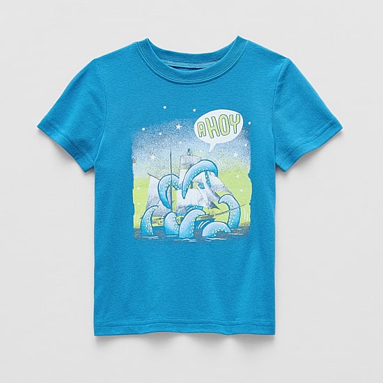 Okie Dokie Toddler & Little Boys Crew Neck Short Sleeve Regular Fit Graphic T-Shirt