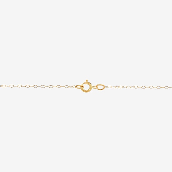 Womens 10K Two Tone Gold Heart 18 Inch Pendant Necklace