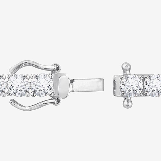 Diamonart Womens Cubic Zirconia Sterling Silver Round 7.25 Inch Tennis Bracelet