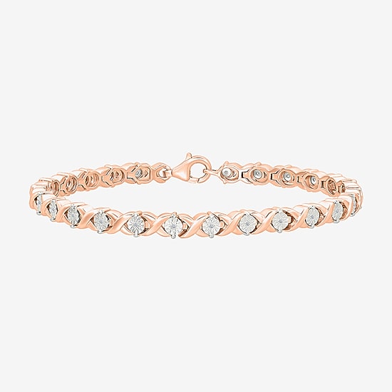 Womens 1/10 CT. T.W. Natural White Diamond Sterling Silver 7.5 Inch Tennis Bracelet