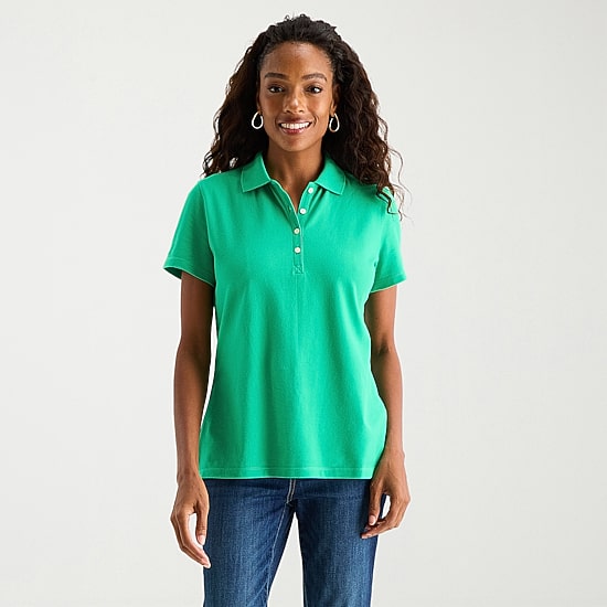 St. John's Bay Womens Tall Short Sleeve Polo Shirt