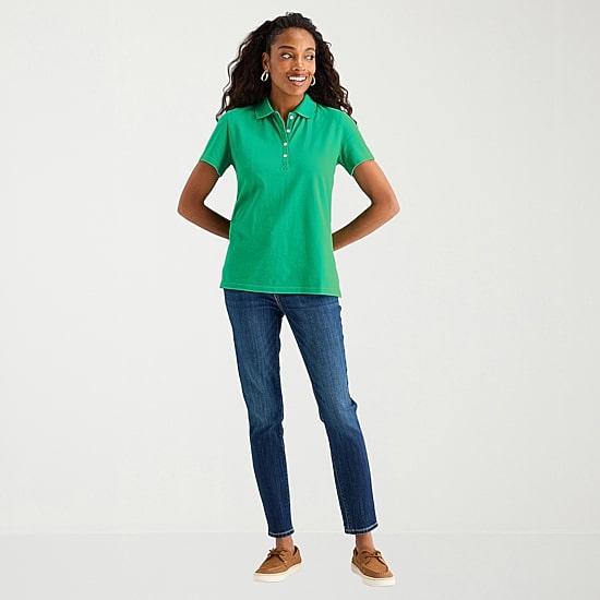 St. John's Bay Womens Tall Short Sleeve Polo Shirt