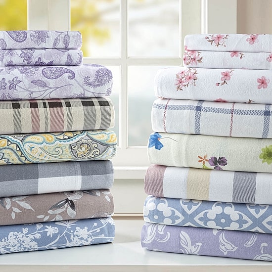 Pointehaven Cotton Brushed 180 Gsm Printed Flannel Sheet Set